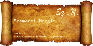 Szemerei Margit névjegykártya